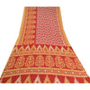 Sanskriti Vintage Sarees Red 100% Pure Cotton Printed Sari 5YD Soft Craft Sustainable Fabric