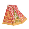 Sanskriti Vintage Sarees Red 100% Pure Cotton Printed Sari 5YD Soft Craft Sustainable Fabric