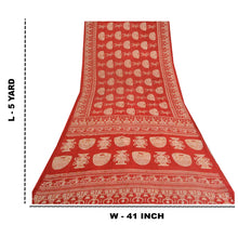Load image into Gallery viewer, Sanskriti Vintage Sarees Red Warli Art Printed Pure Cotton Sari 5yd Craft Fabric
