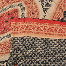 Load image into Gallery viewer, Sanskriti Vintage Sarees Indian Black Pure Cotton Printed Sari 5yd Craft Fabric
