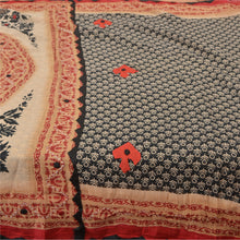 Load image into Gallery viewer, Sanskriti Vintage Sarees Indian Black Pure Cotton Printed Sari 5yd Craft Fabric
