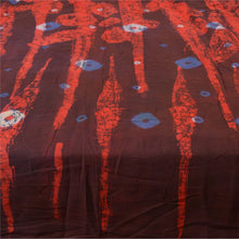 Load image into Gallery viewer, Sanskriti Vintage Sarees Brown/Red Bandhani/Batik Print Pure Cotton Sari Fabric
