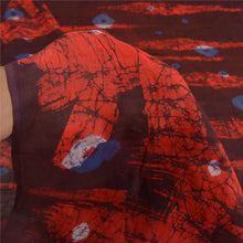 Load image into Gallery viewer, Sanskriti Vintage Sarees Brown/Red Bandhani/Batik Print Pure Cotton Sari Fabric
