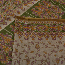 Load image into Gallery viewer, Sanskriti Vintage Brown Indian Sarees 100% Pure Cotton Printed Sari Craft Fabric
