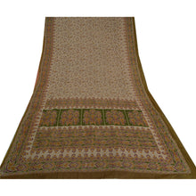 Load image into Gallery viewer, Sanskriti Vintage Brown Indian Sarees 100% Pure Cotton Printed Sari Craft Fabric

