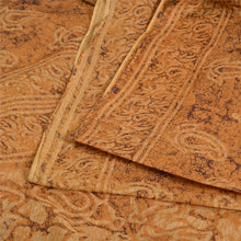 Load image into Gallery viewer, Sanskriti Vintage Sarees Indian Brown Pure Cotton Printed Sari 5yd Craft Fabric
