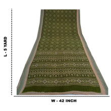 Load image into Gallery viewer, Sanskriti Vintage Sarees Green Kota Woven Printed Pure Cotton Sari Craft Fabric
