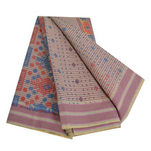 Load image into Gallery viewer, Sanskriti Vintage Sarees Mauve 100% Pure Cotton Printed Sari 5yd Craft Fabric
