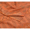 Sanskriti Vintage Sarees Saffon Printed 100% Pure Cotton Sari 5yd Craft Sustainable Fabric