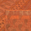 Sanskriti Vintage Sarees Saffon Printed 100% Pure Cotton Sari 5yd Craft Sustainable Fabric