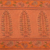 Sanskriti Vintage Sarees Saffon Printed 100% Pure Cotton Sari 5yd Craft Sustainable Fabric