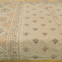 Load image into Gallery viewer, Sanskriti Vintage Sarees Ivory 100% Pure Cotton Printed Sari 5yd Craft Fabric
