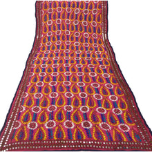 Load image into Gallery viewer, Sanskriti Purple Heavy Dupatta Georgette Hand Embroidered Phulkari OOAK Stole
