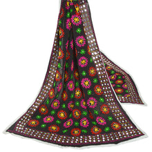 Load image into Gallery viewer, Sanskriti Balck Heavy Dupatta Georgette Handmade Traditional Phulkari OOAK Stole
