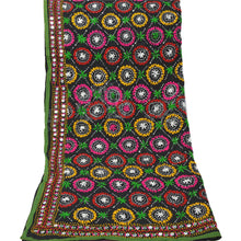 Load image into Gallery viewer, Sanskriti Black Heavy Dupatta Georgette Hand Embroidered Phulkari OOAK Stole

