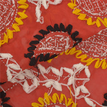 Load image into Gallery viewer, Sanskriti Red Heavy Dupatta Georgette Hand Embroidered Phulkari OOAK Wrap Stole
