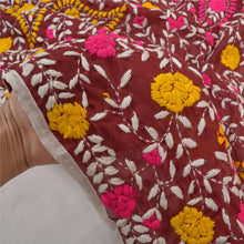 Load image into Gallery viewer, Sanskriti Heavy Dupatta Georgette Purple Hand Embroidered Phulkari OOAK Stole
