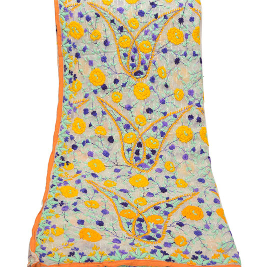 Sanskriti Vintage Heavy Dupatta Georgette Handmade Traditional Phulkari OOAK Stole