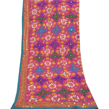 Load image into Gallery viewer, Sanskriti Pink Heavy Dupatta Georgette Handmade Traditional Phulkari OOAK Stole
