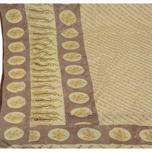 Load image into Gallery viewer, Vintage Indian Art Silk Saree Cream Printed Paisley Cultural Sari Craft Fabric
