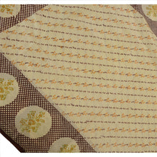 Load image into Gallery viewer, Vintage Indian Art Silk Saree Cream Printed Paisley Cultural Sari Craft Fabric
