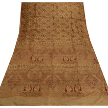 Load image into Gallery viewer, Vintage Human Printed Cultural Saree 100% Pure Silk Craft Fabric Saffron Sari

