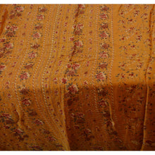 Load image into Gallery viewer, Vintage Indian Floral Printed Saree Silk Blend Craft Fabric Saffron Decor Sari
