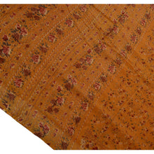 Load image into Gallery viewer, Vintage Indian Floral Printed Saree Silk Blend Craft Fabric Saffron Decor Sari
