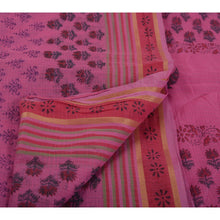Load image into Gallery viewer, Sanskriti Vintage Indian Art Silk Saree Pink Floral Painted Kota Sari Craft 5 Yard Fabric
