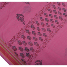Load image into Gallery viewer, Sanskriti Vintage Indian Art Silk Saree Pink Floral Painted Kota Sari Craft 5 Yard Fabric
