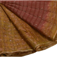 Load image into Gallery viewer, Sanskriti Vintage Indian Paisley Painted Saree Art Silk Craft Fabric Saffron Decor Sari
