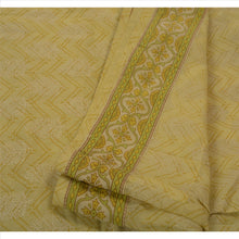 Load image into Gallery viewer, Sanskriti Vintage Indian Floral Painted Saree Art Silk Craft Fabric Cream Sari

