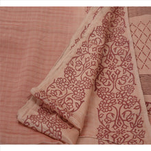 Load image into Gallery viewer, Sanskriti Vintage Indian Floral Painted Saree Art Silk Craft Fabric Peach Sari
