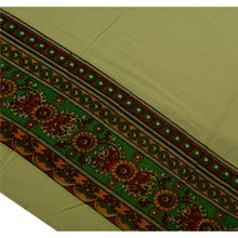 Load image into Gallery viewer, Vintage Indian Floral Printed Saree 100% Pure Cotton Craft Fabric Green Sari

