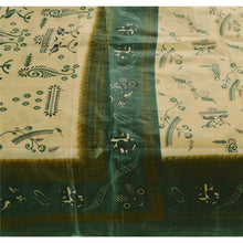 Load image into Gallery viewer, Sanskriti Vintage Indian Art Silk Saree Cream Printed Sari Craft Decor Fabric
