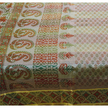 Load image into Gallery viewer, Sanskriti Vintage Art Silk Saree Grey Painted Sari Craft Decor 5 Yard Fabric
