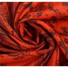 Load image into Gallery viewer, Sanskriti Vintage Printed Saree Art Silk Craft Orange Fabric Zari Border Sari
