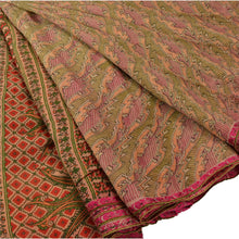 Load image into Gallery viewer, Sanskriti Vintage 100% Pure Cotton Saree Cream Printed Sari Craft 5 Yard Fabric
