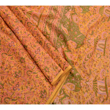 Load image into Gallery viewer, Sanskriti Vintage Antique Vintage Indian Art Silk Saree Yellow Printed Sari Craft Decor Fabric
