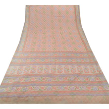 Load image into Gallery viewer, Sanskriti Vintage Indian Painted Kota Saree Cotton Craft Cream Fabric 5 Yard Soft Sari
