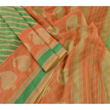 Load image into Gallery viewer, Sanskriti Vintage 100% Pure Silk Leheria Saree Green Printed Sari Craft Fabric
