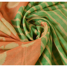Load image into Gallery viewer, Sanskriti Vintage 100% Pure Silk Leheria Saree Green Printed Sari Craft Fabric
