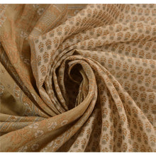 Load image into Gallery viewer, Sanskriti Vintage Art Silk Saree Cream Printed Sari Craft 5 Yard Decor Fabric

