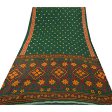 Load image into Gallery viewer, Sanskriti Vintage Art Silk Saree Green Printed Sari Craft Decor 5 Yard Fabric
