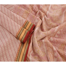 Load image into Gallery viewer, Sanskriti Vintage Cotton Saree Cream Printed Sari Craft 5 Yard Decor Fabric
