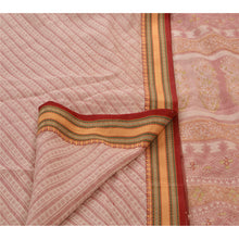 Load image into Gallery viewer, Sanskriti Vintage Cotton Saree Cream Printed Sari Craft 5 Yard Decor Fabric
