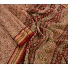 Load image into Gallery viewer, Sanskriti Vintage Cotton Saree Peach Printed Sari Craft Decor 5 Yard Fabric
