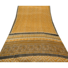Load image into Gallery viewer, Sanskriti Vintage Art Silk Saree Yellow Printed Sari Craft 5 Yard Decor Fabric
