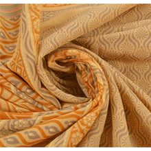 Load image into Gallery viewer, Sanskriti Vintage Indian Cotton Blend Saree Cream Printed Sari Craft Fabric
