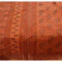 Load image into Gallery viewer, Sanskriti Vintage Cotton Blend Saree Orange Printed Sari Craft 5 Yard Fabric
